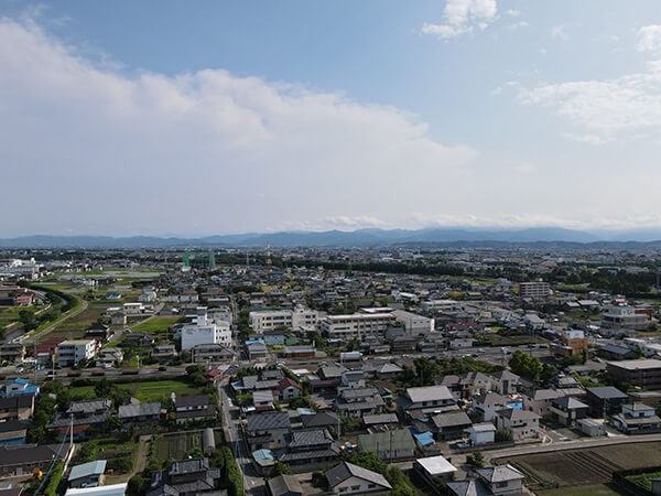 DJIドローンMAVICAIR2の飛行テストし撮影した群馬県高崎京目町上空の写真